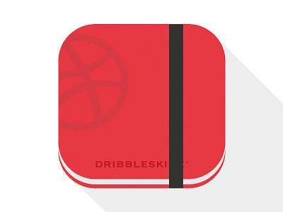 Dribbbleskine® iOS icon dribbble flat ios ios7 moleskine red wallpaper