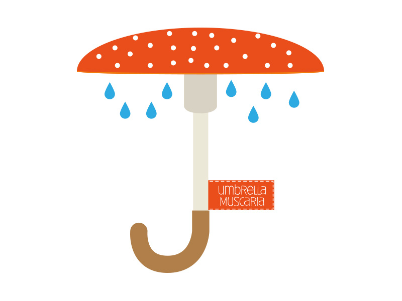 Umbrella Muscaria design logo umbrella amanita muscaria vectorial illustrator drawingalongmarch
