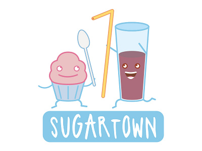 Sugartowndribbble drawingalongmarch logo sugar sweet