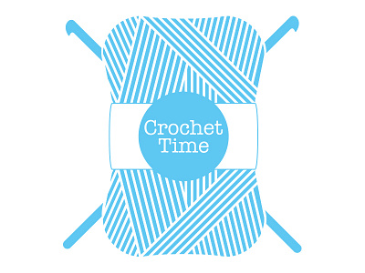 Crochet Time blue crochet drawingalgonmarch illustrator logo vectorial wool