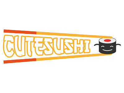 Cutesushi design food japan logo red vectorial