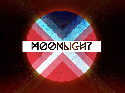 Moonlight design future japan logo red type