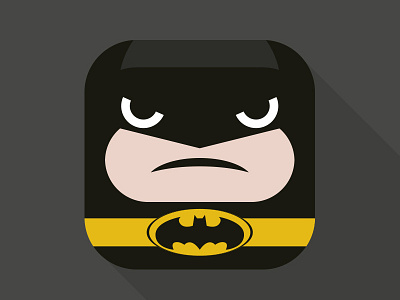 Superheroes icons Vol.1. Batman black flat icon ios7 superheroes vector yellow
