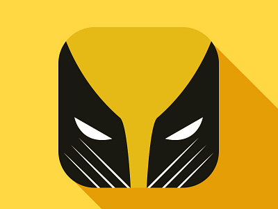 Superheroes icons Vol.1. Wolverine black flat icon ios7 marvel superheroes vector wolverine yellow
