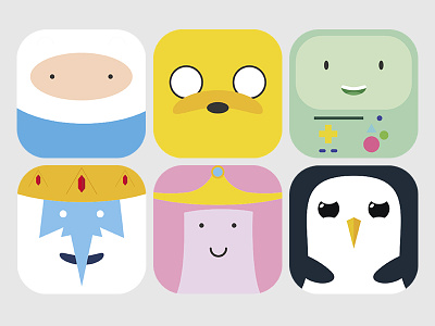 Adventure Time MacOSX icon pack (free download) adventure time blue flat grey icon icons macosx penguin pink resource vector yellow