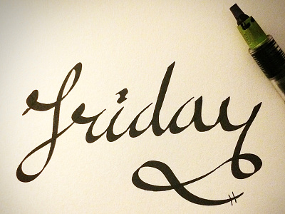 Friday black ink lettering pilot type