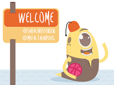 Welcome draft dribbble invite monztar welcome yellow