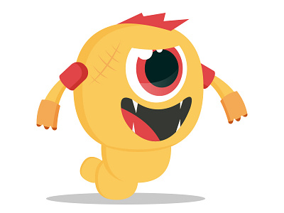 Evil character cute evil eye illustration monster red vector vectorial yellow