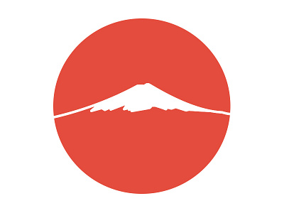 Fuji 2 circle design fuji japan red