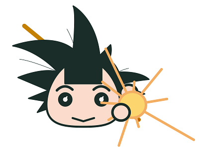 Onigiri kamehame black character cute dragon ball love power vector yellow