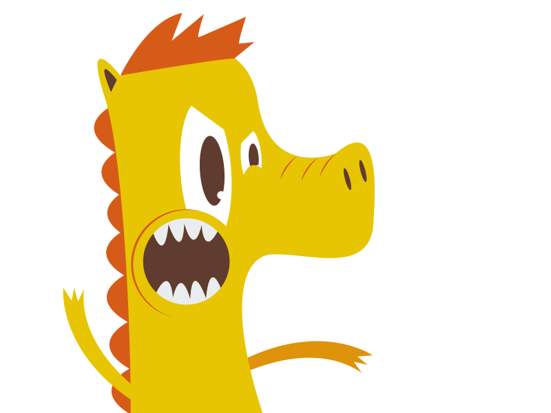 Dinosaur 1 brown cute dinosaur illustration red yellow
