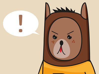 Bear bear brown character illustration vectorial yellow