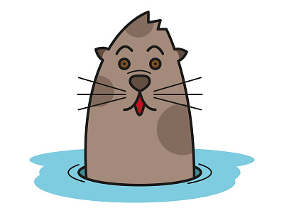 Otter animal blue brown character cute nature otter sticker vector vectorial water