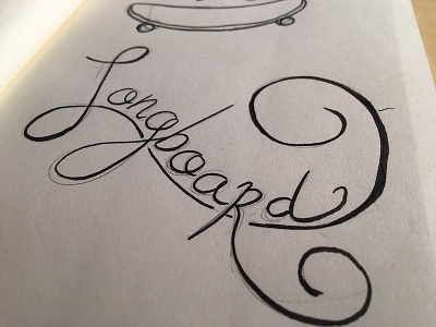 Longboard lettering sketch