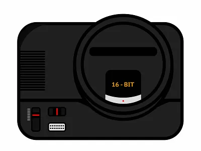 Megadrive black illustration megadrive retro ui vector vectorial videogame