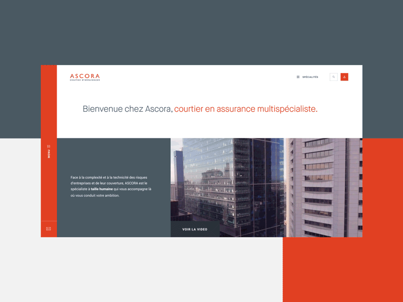 Ascora - Homepage minimal motion ui web website