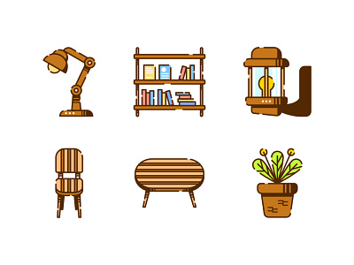 Furniture set 1 furniture home icon icondesign illustration lineart outline icon