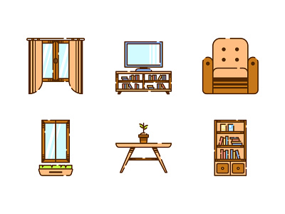 Furniture set 2 furniture home icon icondesign illustraion lineart outline icon