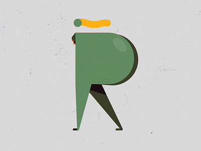 R - 36 days of type 36daysoftype 36daysoftype07 animation art character character animation characterdesign gif animated illustration walkcycle