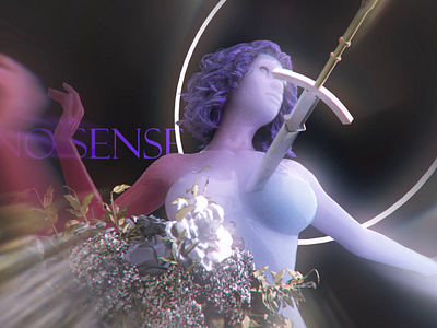 nosense 3d animation 3d art art female flowers motion motiongraphics nft sword