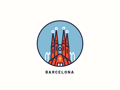 Barcelona barcelona barna bcn city cross icon logo sky street travel vector world