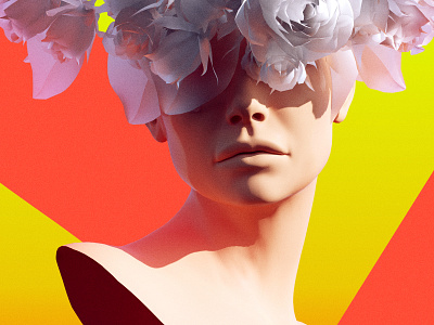 see you soon 3dhuman design digital face flower flowers future graphic design illustration octane woman women