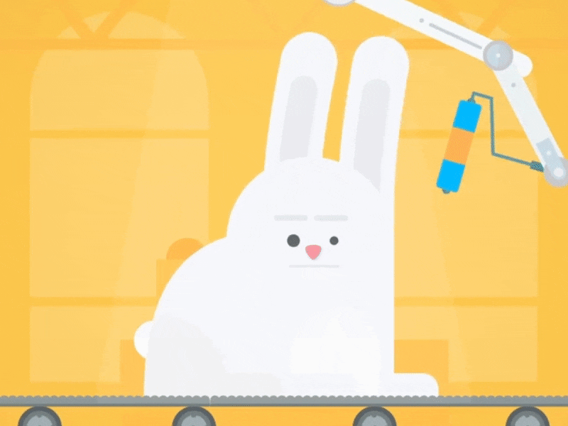 Rabbit 2d animation after affects animated gif animation app art character egg gif illustration motion rabbit vector