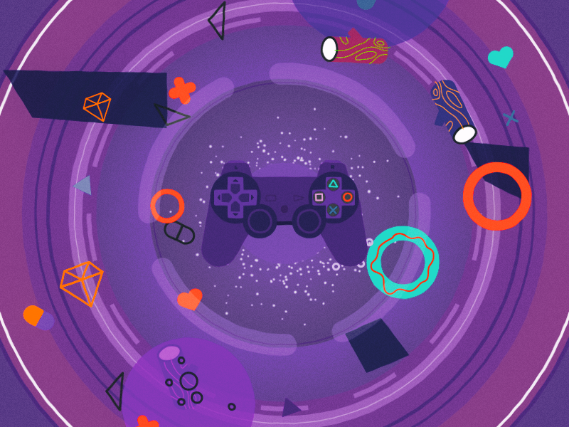 PlayStation Joystick joystick player play game minimalist playstation motion design vector illustration art