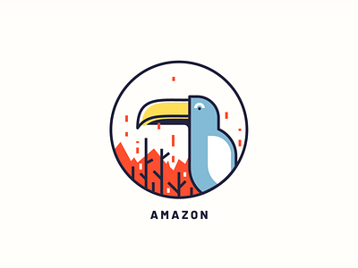 Amazon disaster. amazon art design disaster fire flat illustration rainforest ui vector web