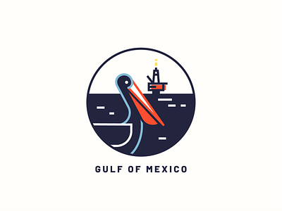 Gulf of mexico disaster art design disaster flat illustration oil pelican vector web