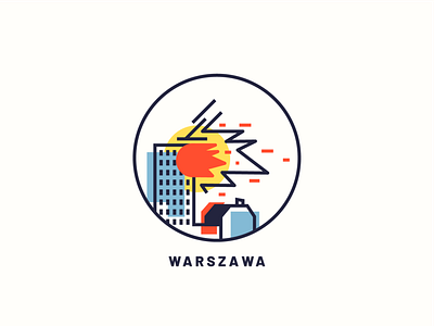 Warszawa art city design disaster flat icon illustration poster poster design print ui vector war warszawa web