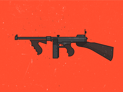 M1928 Thompson "Chicago Piano" art design gun gun control icon illustration logo piano toy vector war web
