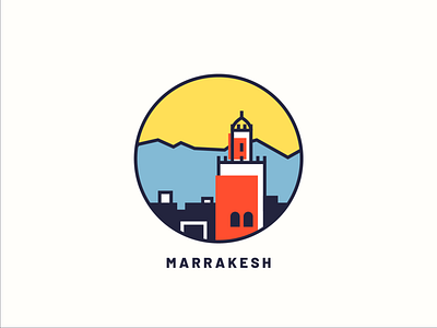 Marrakesh art city design flat design icon illustration marrakesh print set set design vector