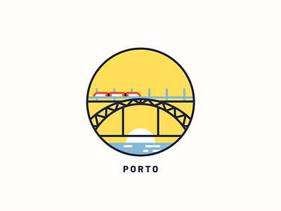 Porto art bridge city design icon illustration illustration art porto print vector