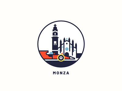 Monza art city design f1 icon illustration illustration art logo monza print print design vector