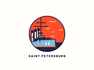 Saint Petersburg art aurora boat city city illustration design icon illustration print design revolution saint petersburg vector