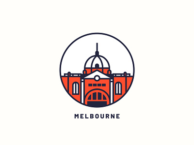 Melbourne art building city design icon illustration logo melbourne minimal print design vector