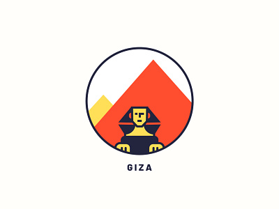 Giza art city design giza icon illustration logo print print design pyramids sign vector