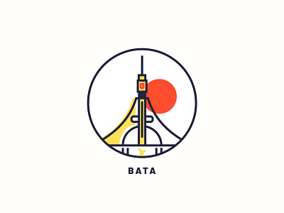 Bata art city city illustration design illustration sign sun tower ui web