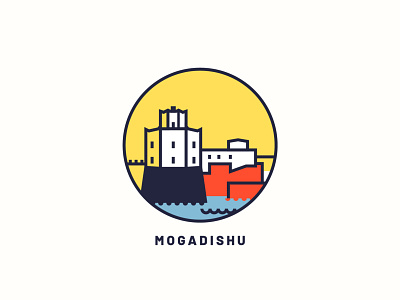 Mogadishu app art city cityscape design flat icon illustration logo mogadishu ux vector web