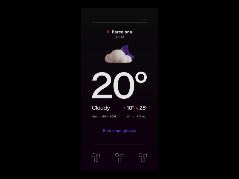 Weather after affects animated gif animation app art design designer illustration motion typography ui ux weather weather app