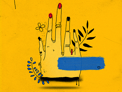 0916 02 HAND art design flowers hand illustration poster print print design printing vector yellow