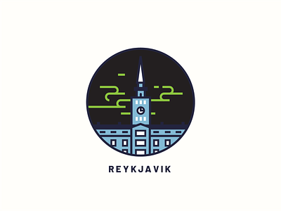 Reykjavik art aurora branding city design flat icon illustration reykjavik ui ux vector web