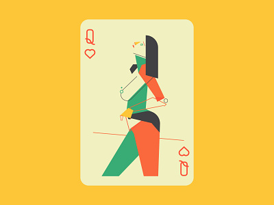 Queen art branding card character design icon illustration logo queen queen of hearts vector