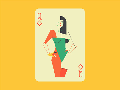 Queen Tiles art branding card cards concept design illustration mnimalist queen tiles vector