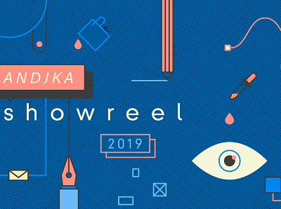 Showreel 2019 WIP screenshot andjka art design eye flat icon illustration pen pencil print ui ux vector web