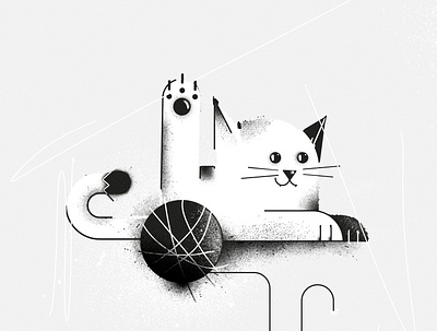 cat art cat character game illustration illustration art illustrator play print print design vector