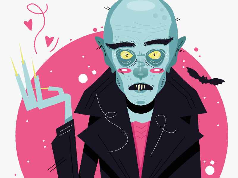 I'm all out of love, I'm so Nosferatu character halloween horror illustration newcastle nosferatu spooky vampire vector