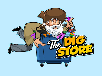 The dig store branding caricature design character design design graphic design illustration logo logo design mascot logo vector