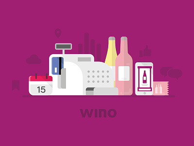 Wino | Wino world app bottle cash register communication event mobile application wine